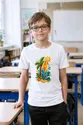 Koszulka z deską surfingową dla chłopca biała papierowa wycinanka, zdjęcie 3
