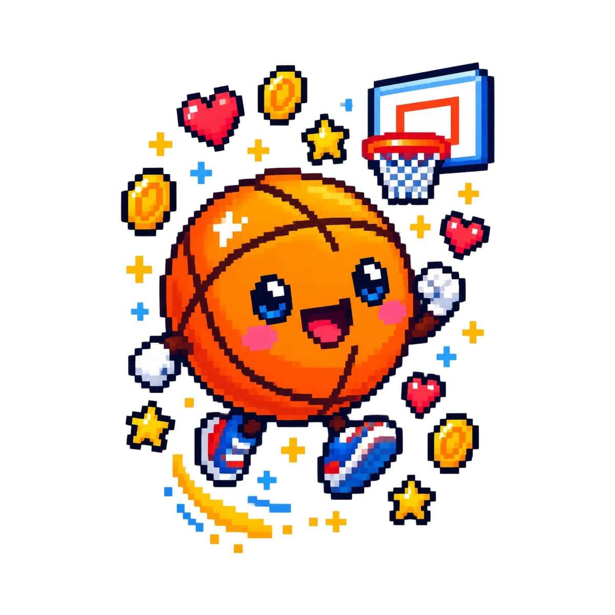 Koszulka z piłką do kosza dla chłopca biała pixel art styl, zdjęcie 2