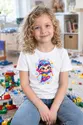 Koszulka z narciarzem dla dziewczynki biała słodki kawaii, zdjęcie 5