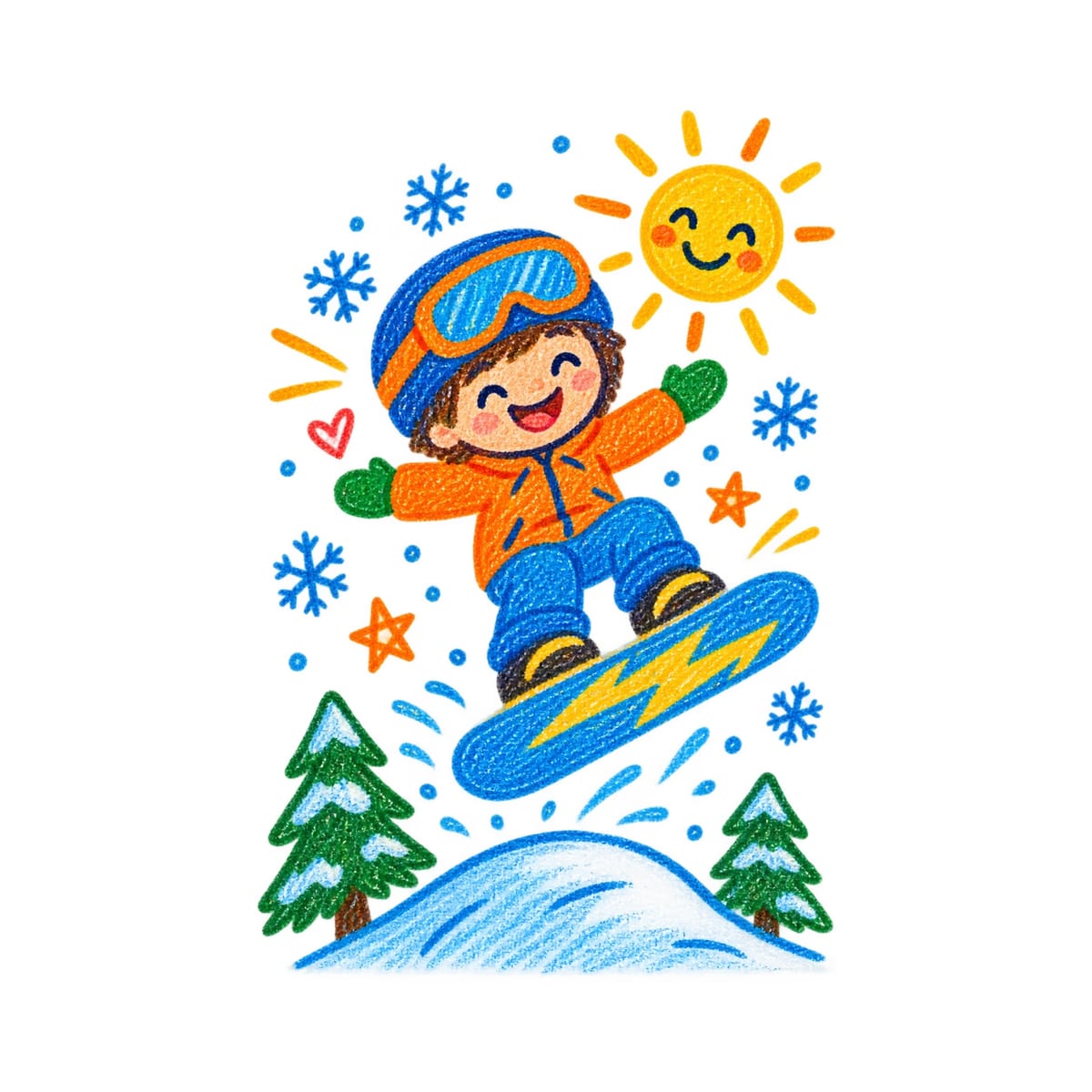Koszulka ze snowboardzistą rysunek dla dziewczynki biała, zdjęcie 2