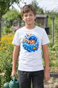Koszulka z pływakiem pixel art dla chłopca biała dla dzieci, zdjęcie 8