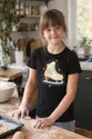 Koszulka z łyżwami wzór dla dziewczynki czarna kropkowe kręgi, zdjęcie 5