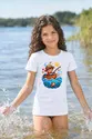Koszulka z wędkarzem pixel art dla dziewczynki biała, zdjęcie 5