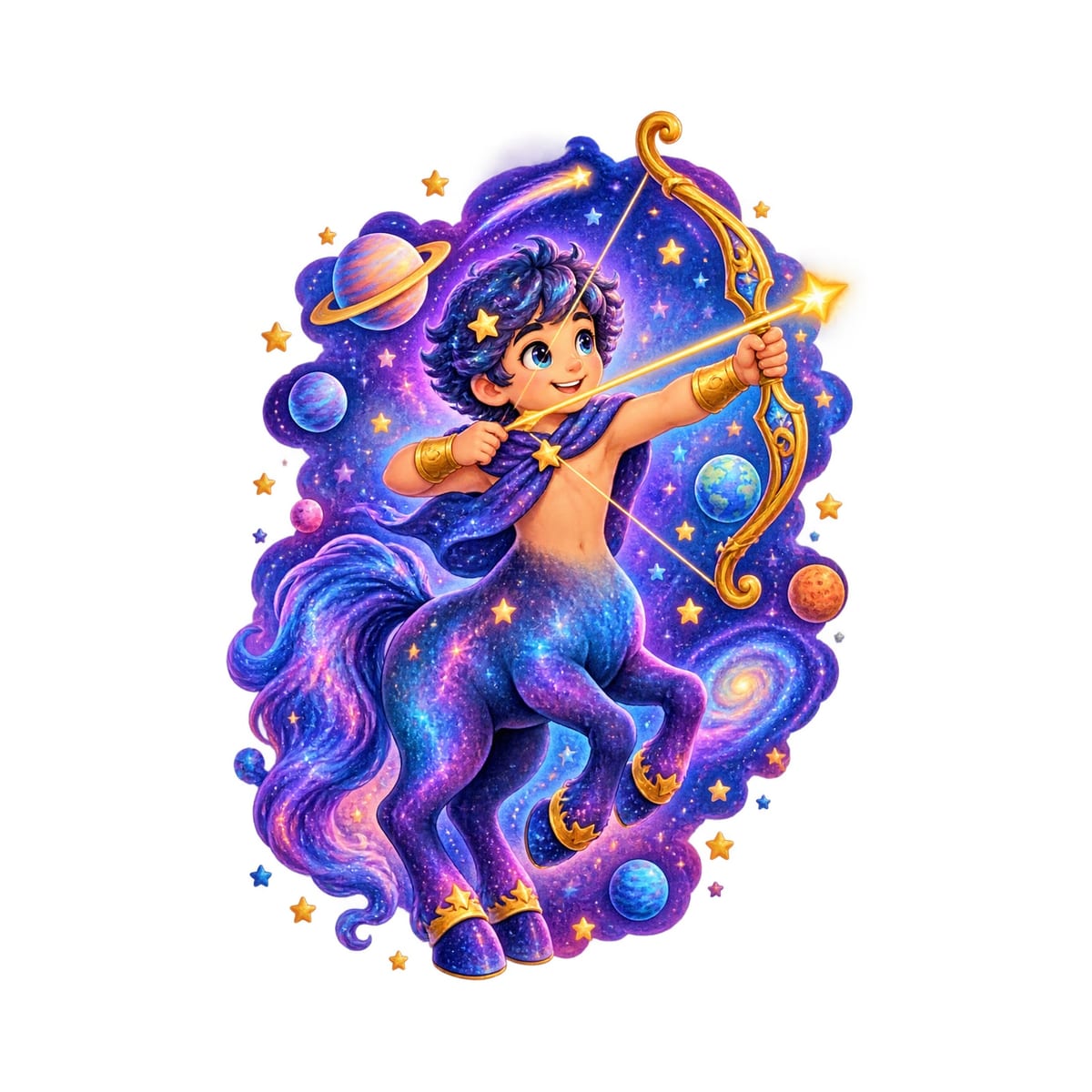 Koszulka dziecięca z centaurem dla chłopca biała kosmiczna scena, zdjęcie 2