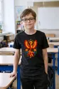 Koszulka z feniksem dla chłopca czarna witrażowy efekt, zdjęcie 5