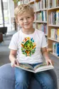 Koszulka z goblinem dla chłopca biała nowoczesny geometryczny styl, zdjęcie 6