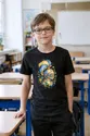 Koszulka z hełmem rycerskim dla chłopca czarna miękka akwarela, zdjęcie 4