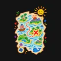 Koszulka dziecięca z mapą skarbów dla dziewczynki czarna kredkami, zdjęcie 2