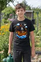 Koszulka ze statkiem pirackim dla chłopca czarna pixel art w klockach, zdjęcie 8