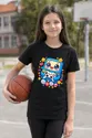 Koszulka z konsolą dla dziewczynki czarna słodki kawaii styl, zdjęcie 7