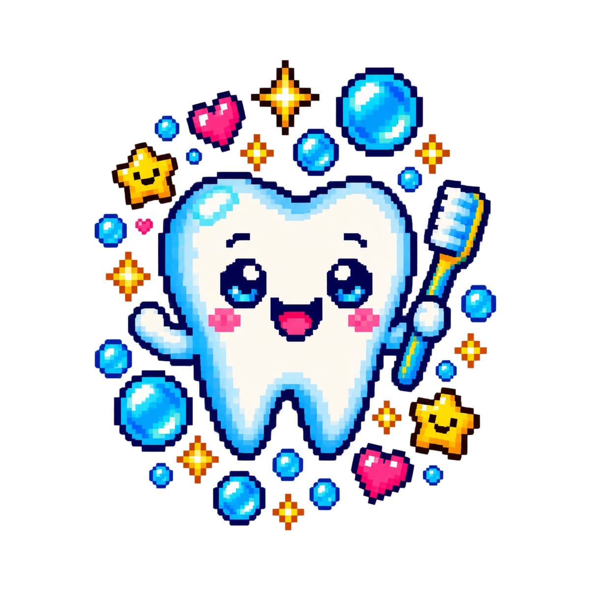 Koszulka z dentystą pixel art dla chłopca biała styl gier, zdjęcie 2