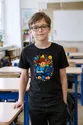 Koszulka z programistą geometryczna dla chłopca czarna styl geo, zdjęcie 4