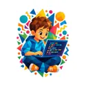 Koszulka z programistą geometryczna dla chłopca biała styl geo, zdjęcie 2