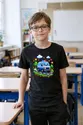 Koszulka z wozem policyjnym pixel art dla chłopca czarna, zdjęcie 4