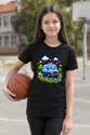 Koszulka z wozem policyjnym pixel art dla dziewczynki czarna, zdjęcie 7