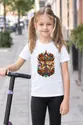 Koszulka z karuzelą kolorową dla dziewczynki biała witraż, zdjęcie 5