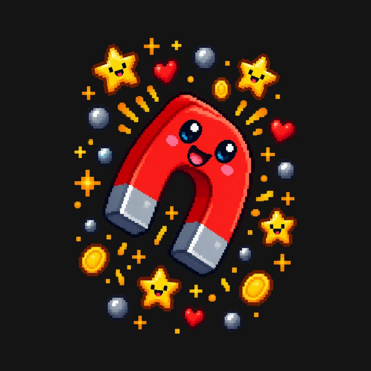 Koszulka z magnesem pixel art dla chłopca czarna styl pixel art, zdjęcie 2