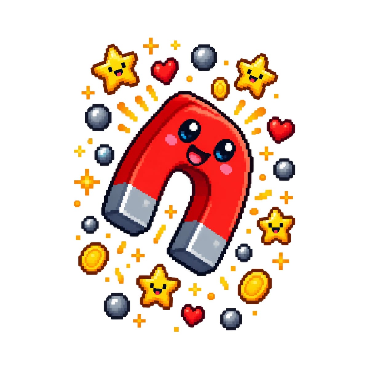 Koszulka z magnesem pixel art dla chłopca biała styl pixel art, zdjęcie 2