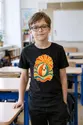 Koszulka retro z piłką plażową dla chłopca czarna klimat lat 70, zdjęcie 4