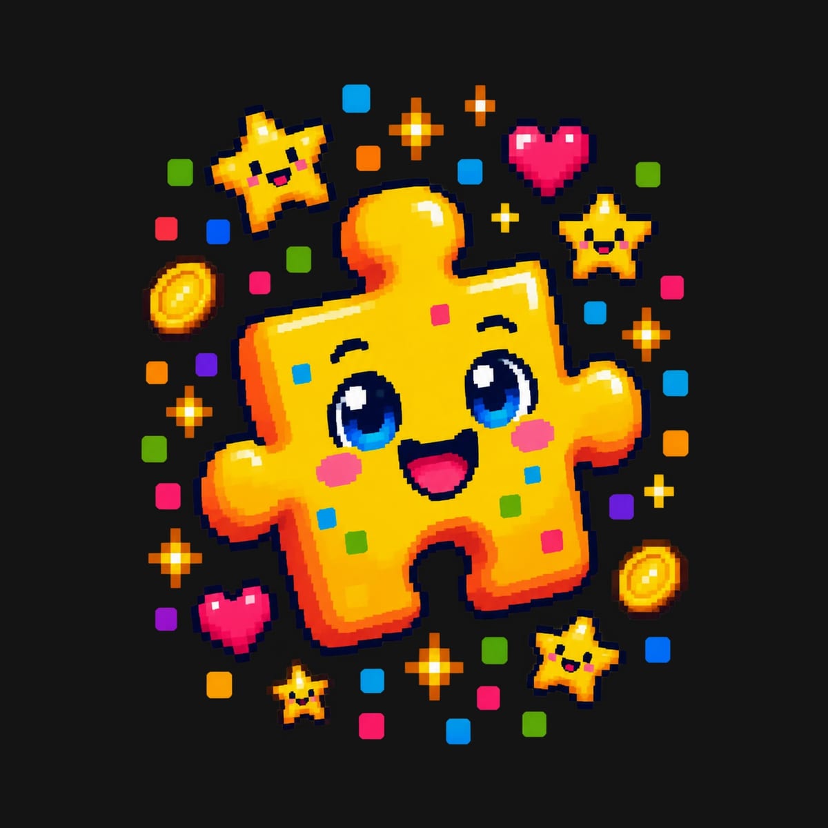 Koszulka z puzzlami dla chłopca czarna pixel art, zdjęcie 2