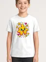 Koszulka z puzzlami dla chłopca biała pixel art, zdjęcie 1