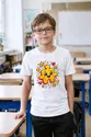 Koszulka z puzzlami dla chłopca biała pixel art, zdjęcie 3