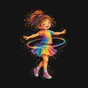 Koszulka z hula hoop kolorowa dla dziewczynki czarna z kropek, zdjęcie 2