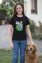 Koszulka z szybowcem dla dziewczynki czarna słodki kawaii, zdjęcie 3