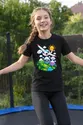 Koszulka z szybowcem dla dziewczynki czarna słodki kawaii, zdjęcie 4
