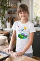 Koszulka z szybowcem dla dziewczynki biała słodki kawaii, zdjęcie 3