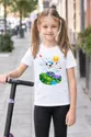 Koszulka z szybowcem dla dziewczynki biała słodki kawaii, zdjęcie 5