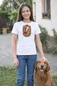 Koszulka z malarzem ludowym dla dziewczynki biała wycinanka, zdjęcie 8