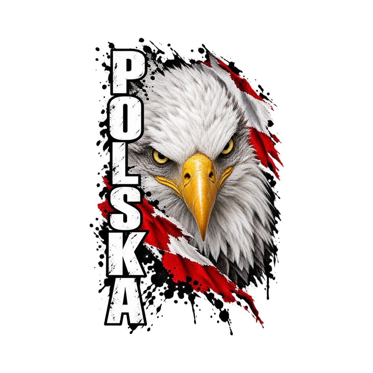 Koszulka patriotyczna dla chłopca biała Polska głowa orła, zdjęcie 2