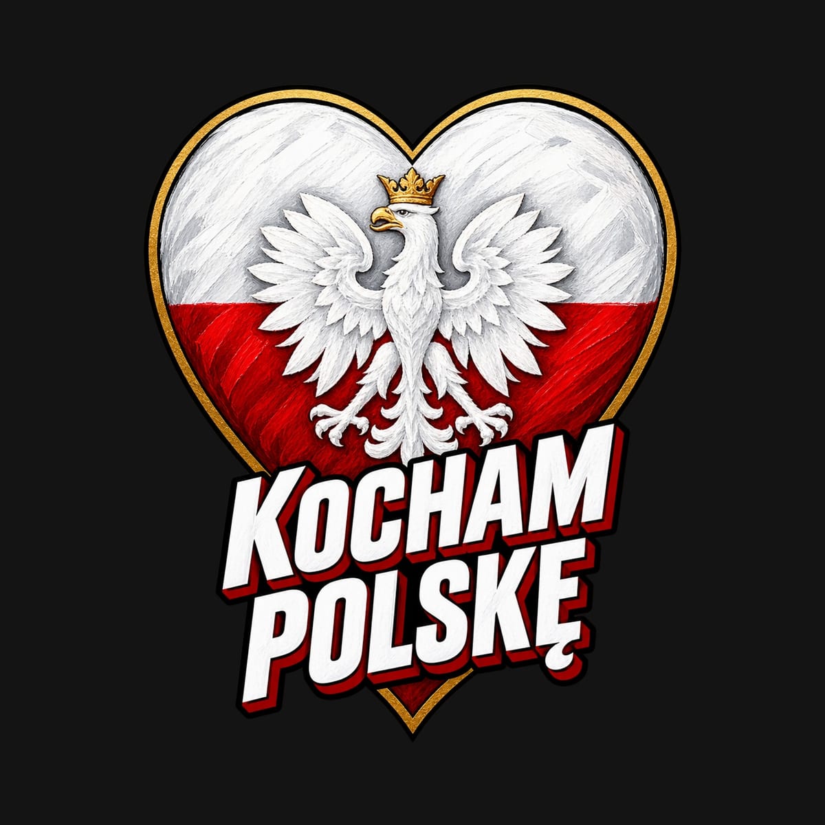 Koszulka patriotyczna dla dziecka dla chłopca czarna Kocham Polskę, zdjęcie 2