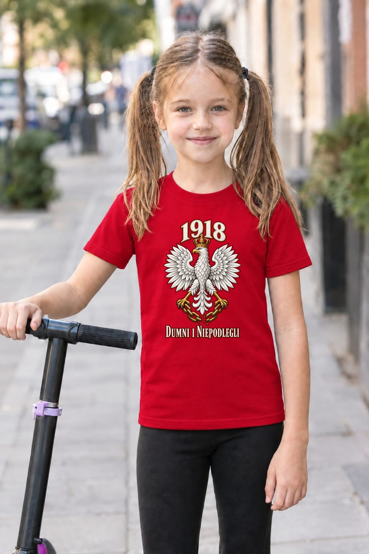 Koszulka patriotyczna dla dziewczynki czerwona Orzeł w koronie 1918, zdjęcie 6