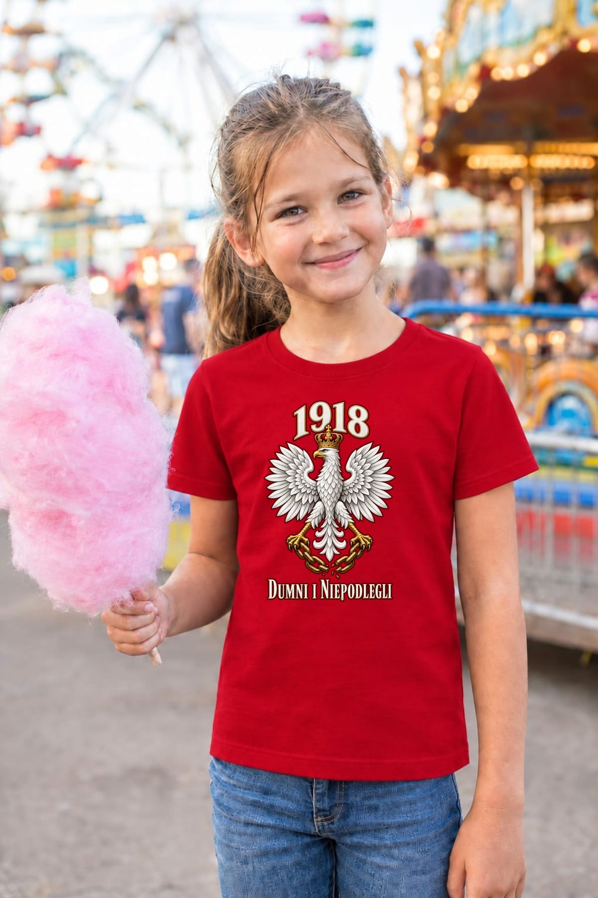 Koszulka patriotyczna dla dziewczynki czerwona Orzeł w koronie 1918, zdjęcie 8