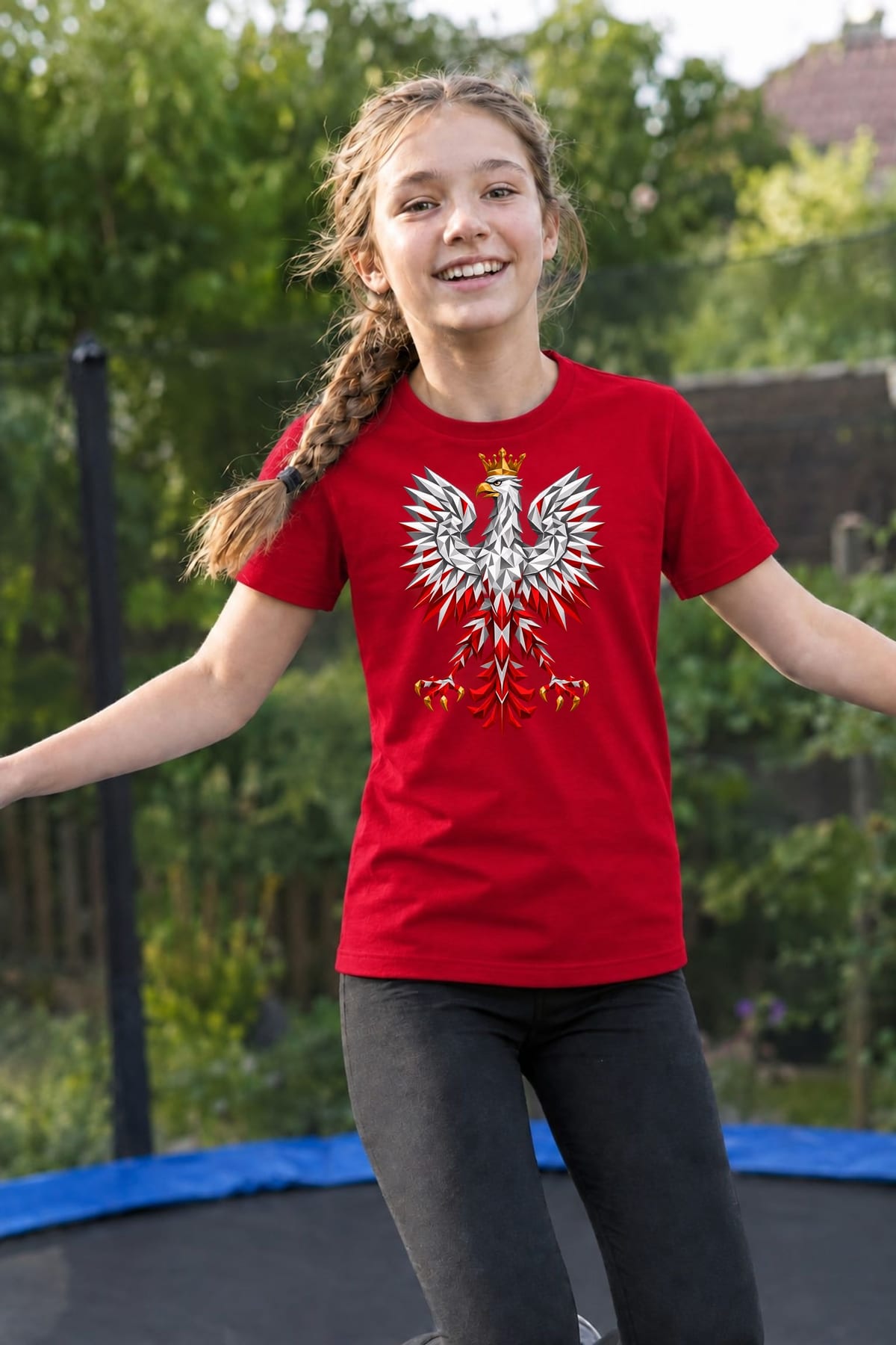 Koszulka patriotyczna dla dziecka dla dziewczynki czerwona orzeł, zdjęcie 6