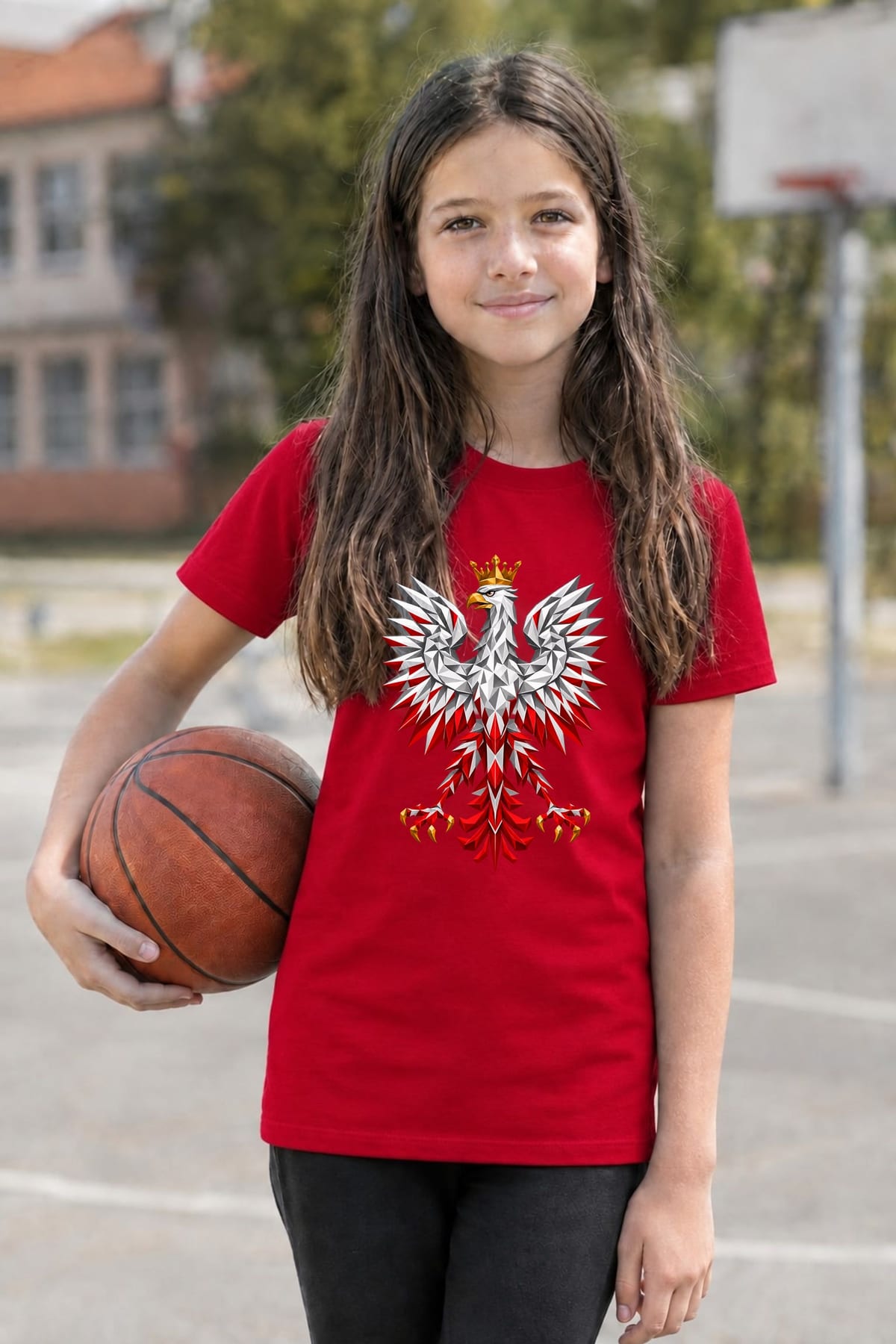 Koszulka patriotyczna dla dziecka dla dziewczynki czerwona orzeł, zdjęcie 8