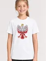 Koszulka patriotyczna dla dziecka dla dziewczynki biała orzeł geometryczny, zdjęcie 1