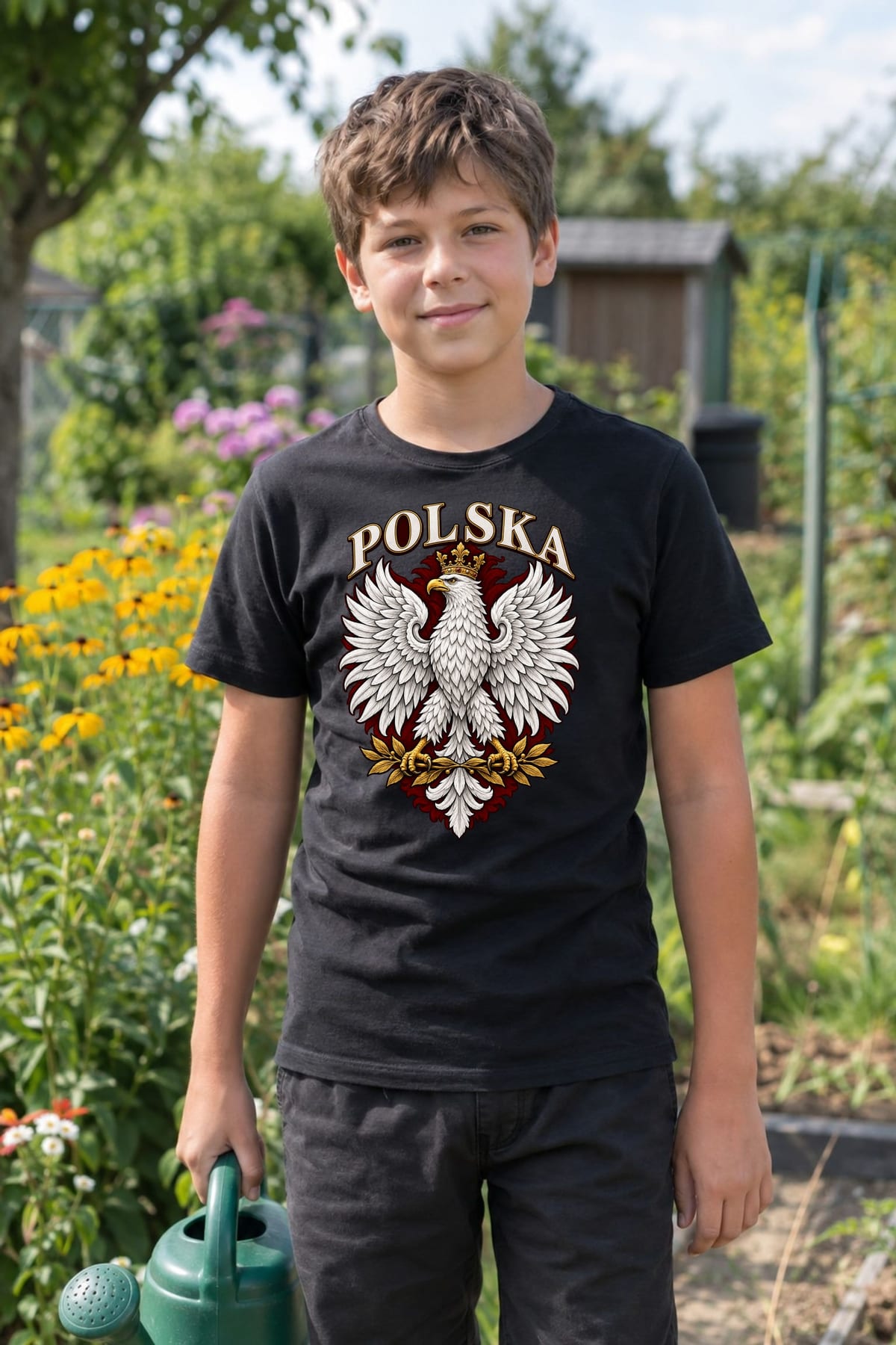 Koszulka patriotyczna dla dziecka dla chłopca czarna Orzeł Polska, zdjęcie 6