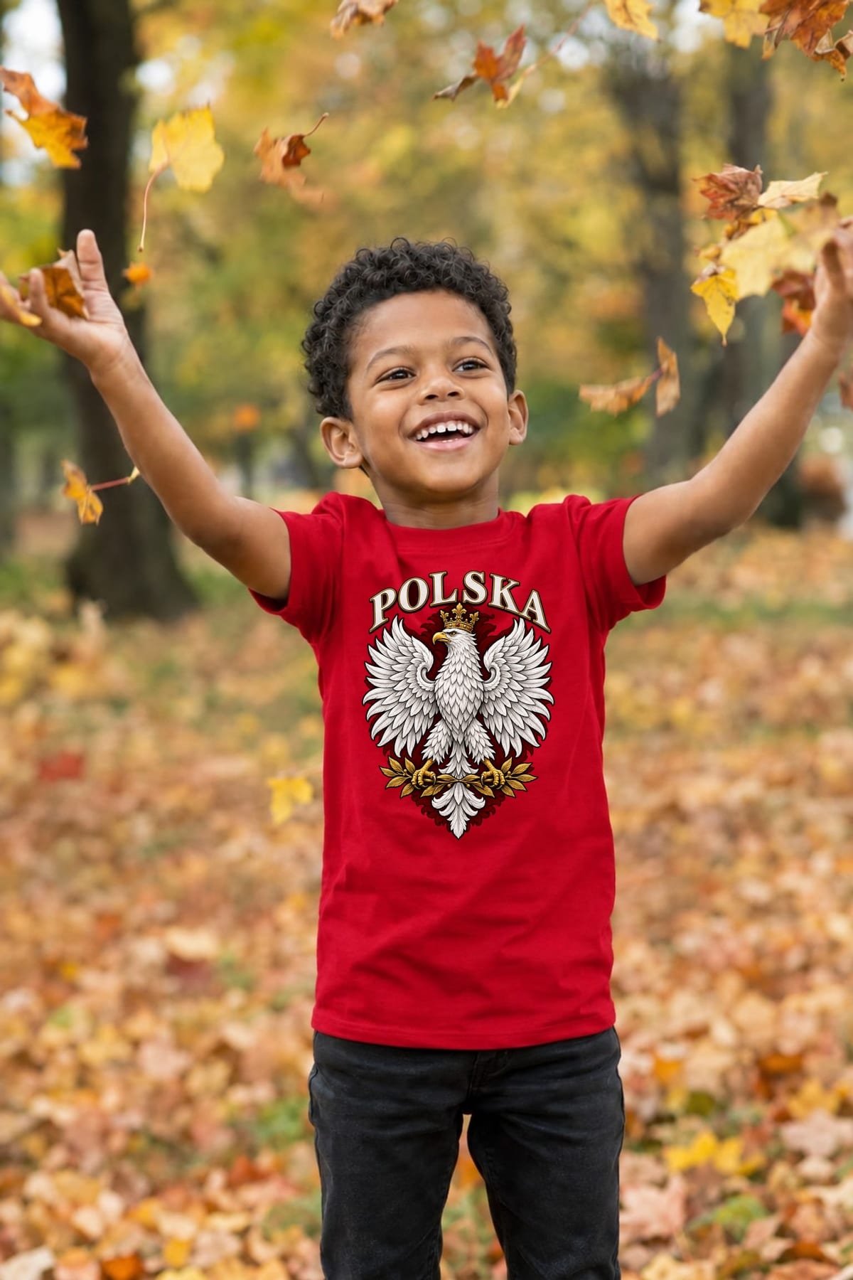 Koszulka patriotyczna dla dziecka dla chłopca czerwona Orzeł Polska, zdjęcie 3