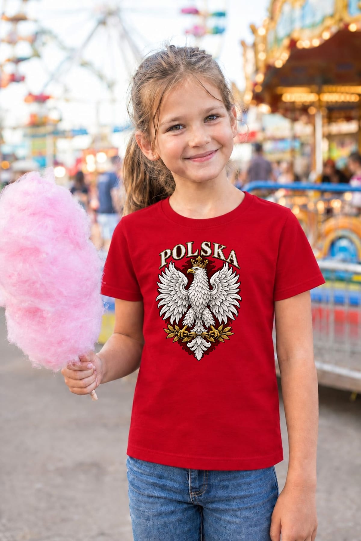 Koszulka patriotyczna dla dziecka dla dziewczynki czerwona Orzeł Polska, zdjęcie 6