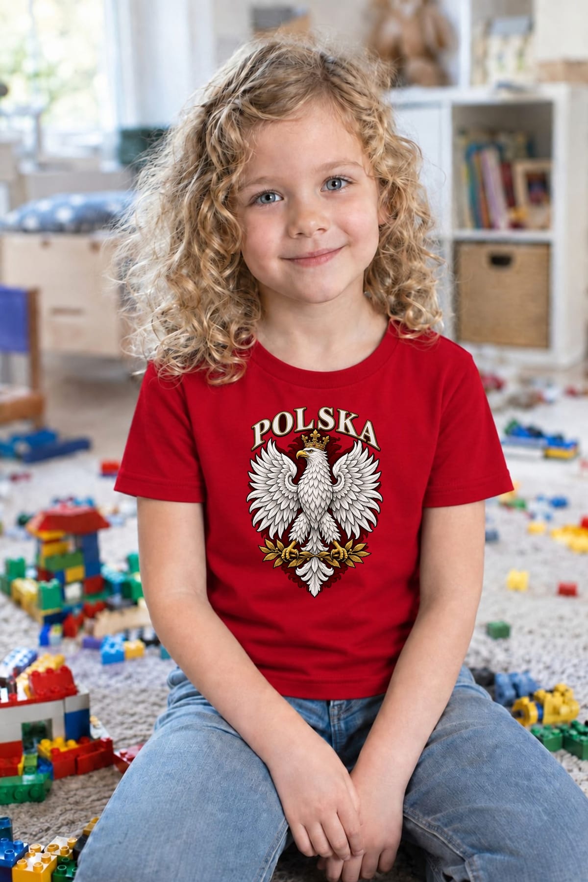 Koszulka patriotyczna dla dziecka dla dziewczynki czerwona Orzeł Polska, zdjęcie 7