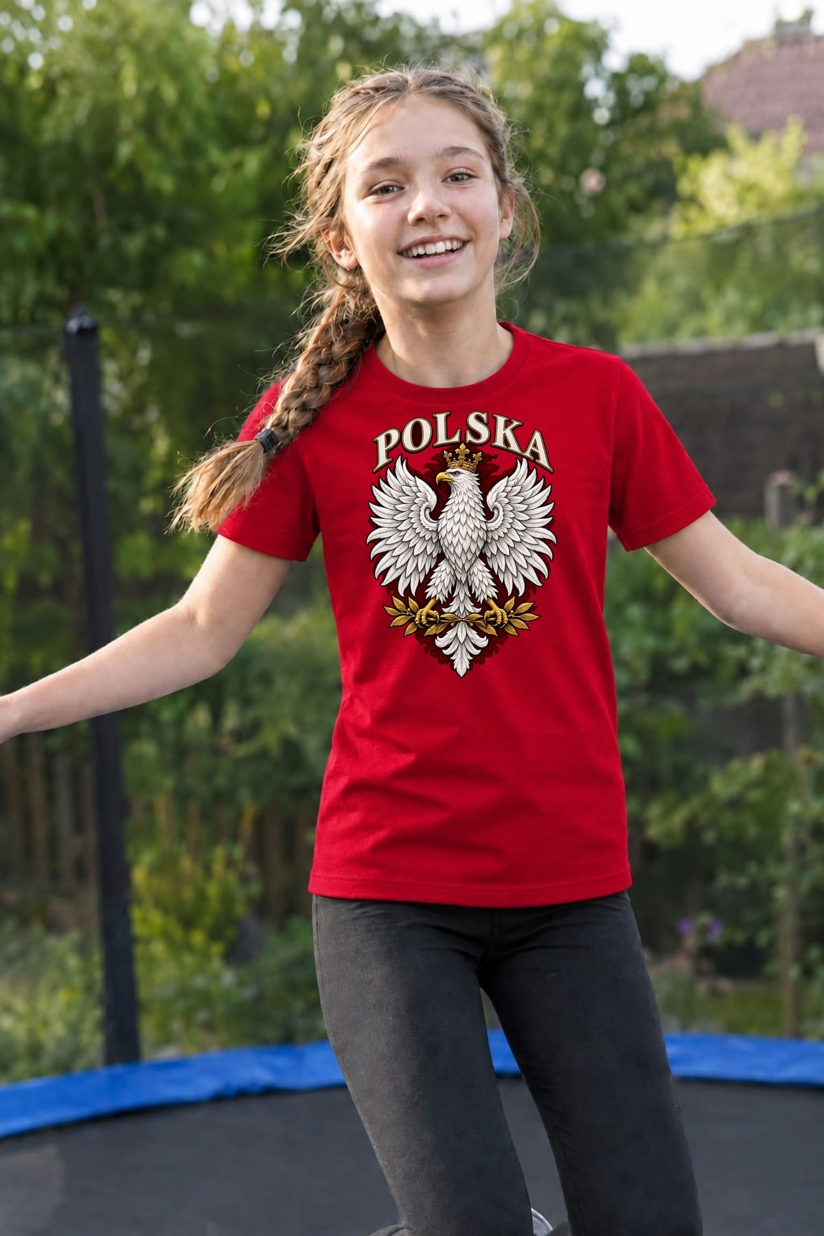 Koszulka patriotyczna dla dziecka dla dziewczynki czerwona Orzeł Polska, zdjęcie 8