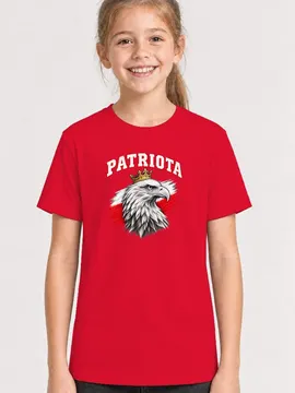 Koszulka patriotyczna dla dziecka dla dziewczynki czerwona Patriota z