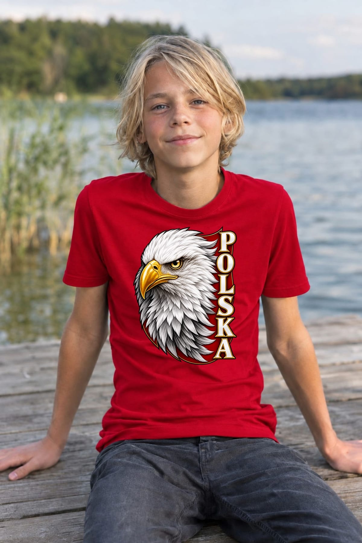 Koszulka patriotyczna dla dziecka dla chłopca czerwona orzeł bielik Polska, zdjęcie 4