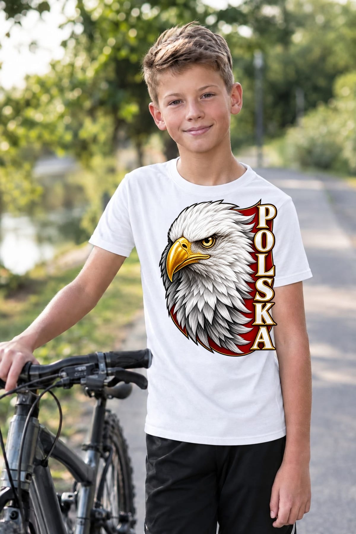 Koszulka patriotyczna dla dziecka dla chłopca biała orzeł bielik Polska, zdjęcie 3
