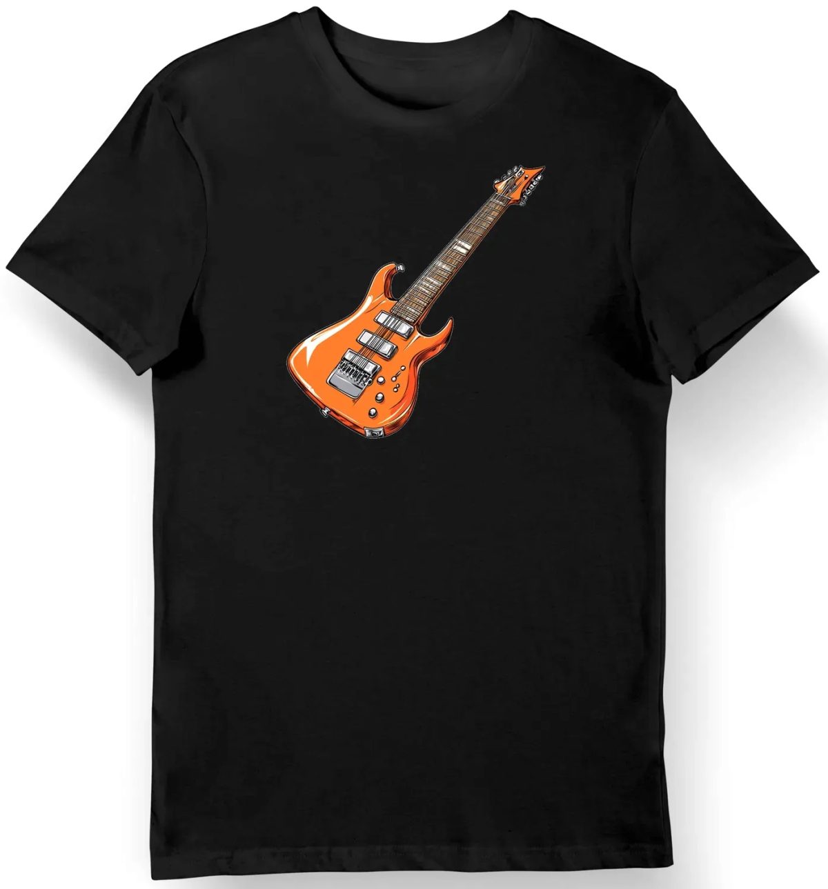 Koszulka męska czarna w Stylu Anime z Gitarą Nana