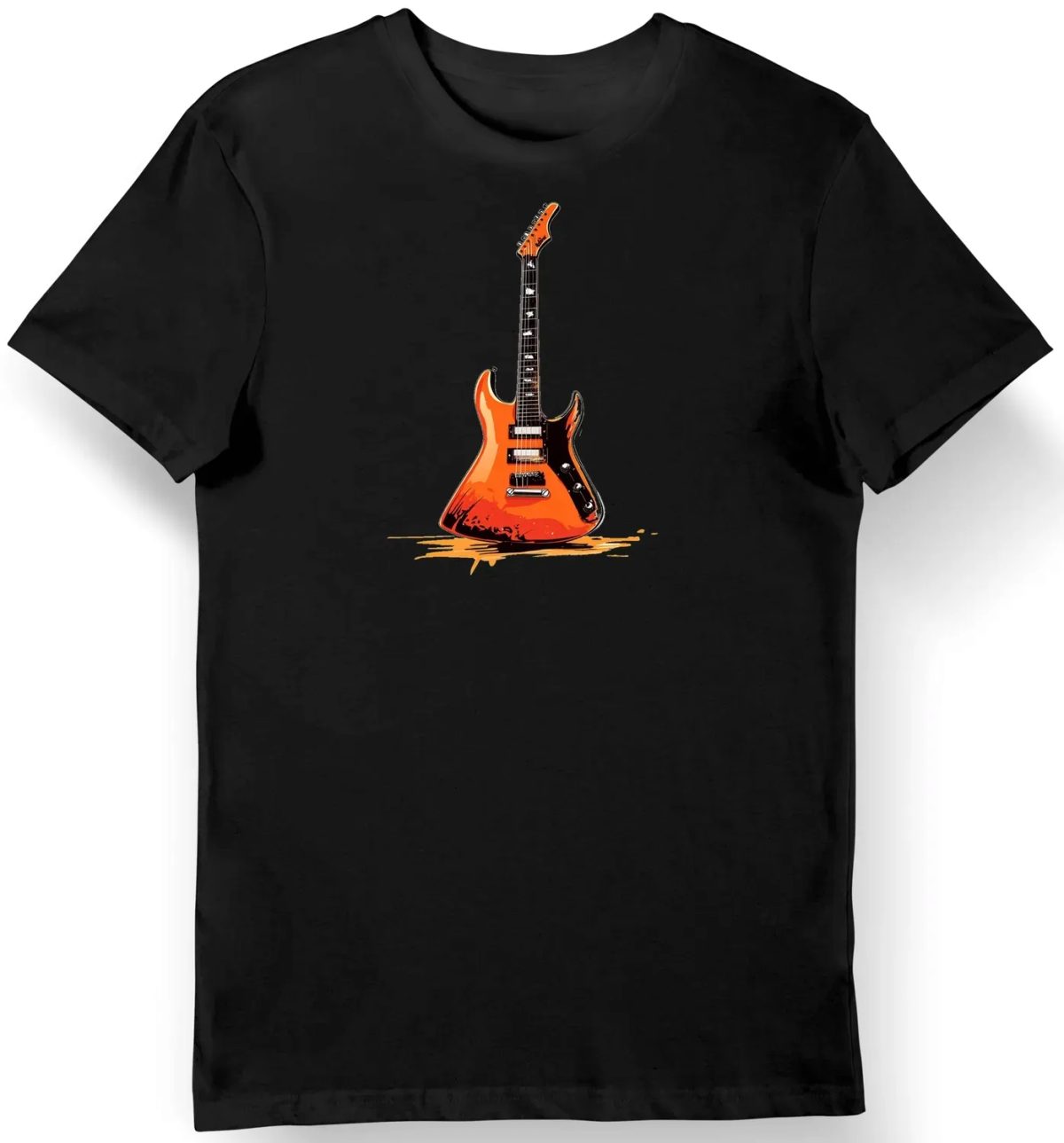 Koszulka męska czarna Punk Rock z Gitarami w stylu Nana