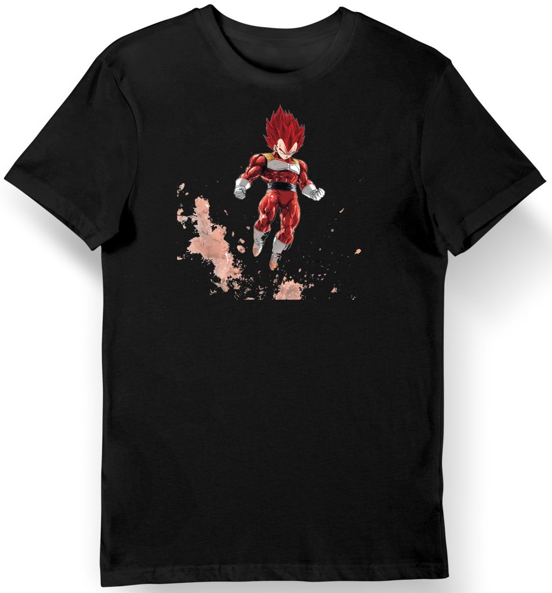 Koszulka męska czarna Zbroja Vegety w intensywnym stylu anime